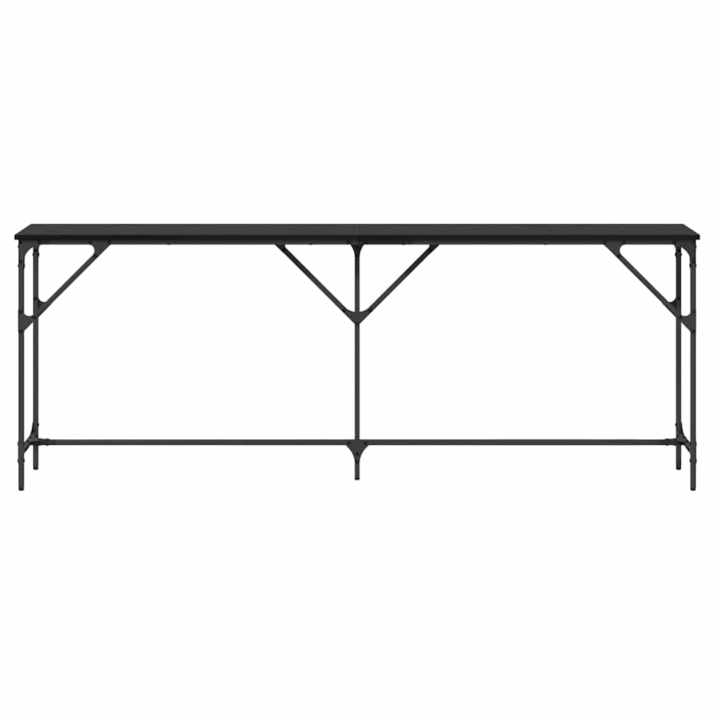 Konsollbord Svart eik 200 x 29 x 75 cm Ingeniørtre og metall