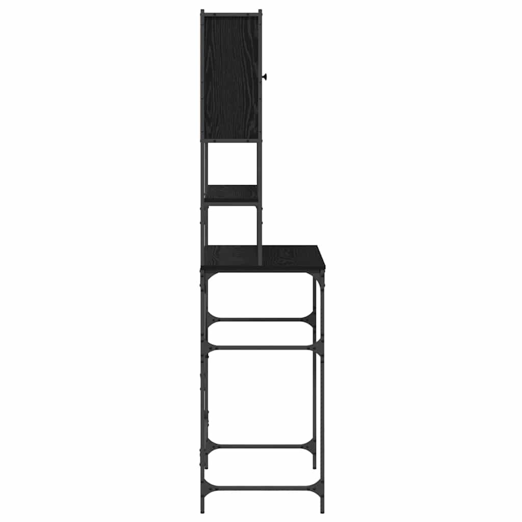 Vaskemaskinskap Svart 0ak 68 x 48,5 x 194 cm Konstruert tre