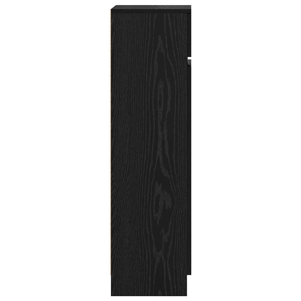 Sko Skap med skuff Svart Eik 100,5 x 28 x 100 cm Konstruert tre