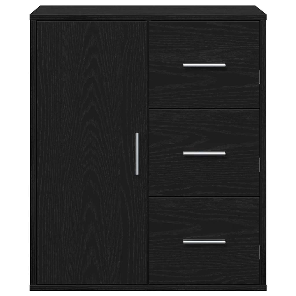 Serviesskap med skuff Svart Eik 60 x 31 x 70 cm Konstruert tre