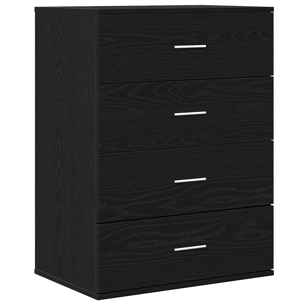 Serviesskap med skuff Svart Eik 60 x 39 x 80 cm Konstruert tre