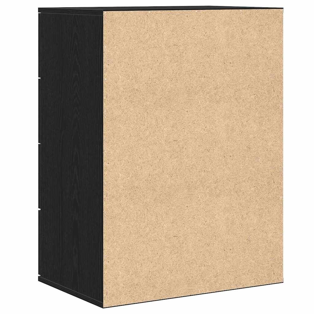 Serviesskap med skuff Svart Eik 60 x 39 x 80 cm Konstruert tre