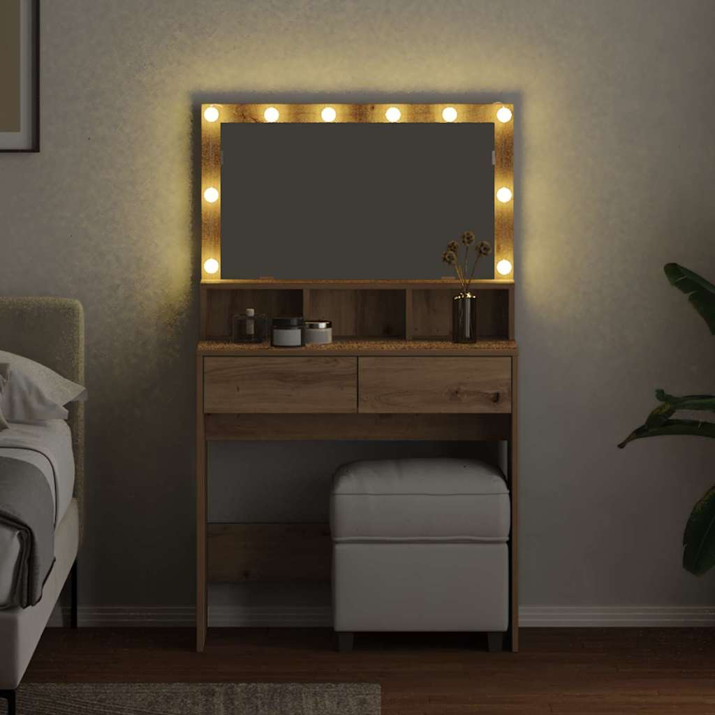 Sminkebord Artisan Eik 80 x 41 x 134,5 cm Konstruert tre