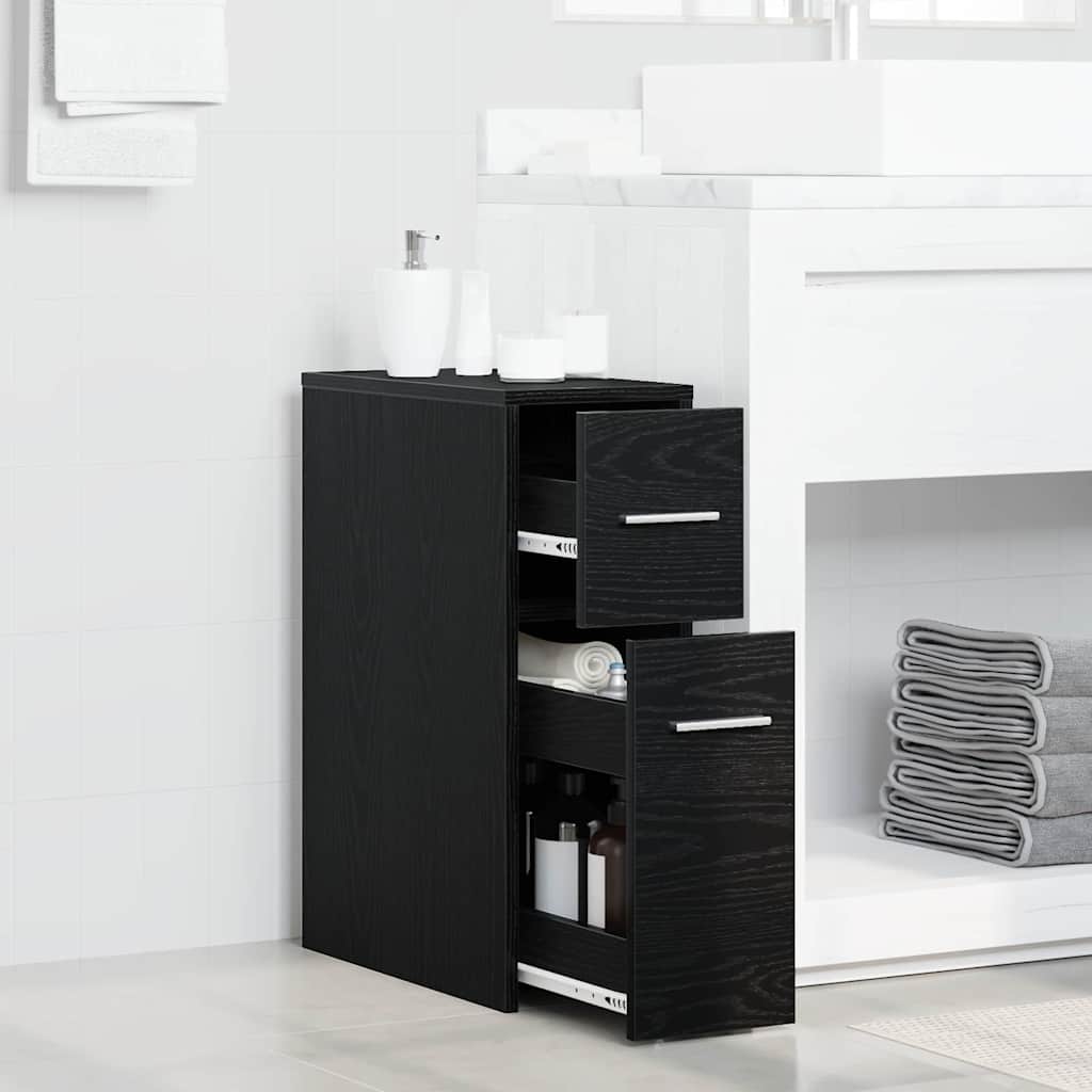 Baderomsinnredningssett Veggmontert Svart Eik 22 x 44 x 61.5 cm