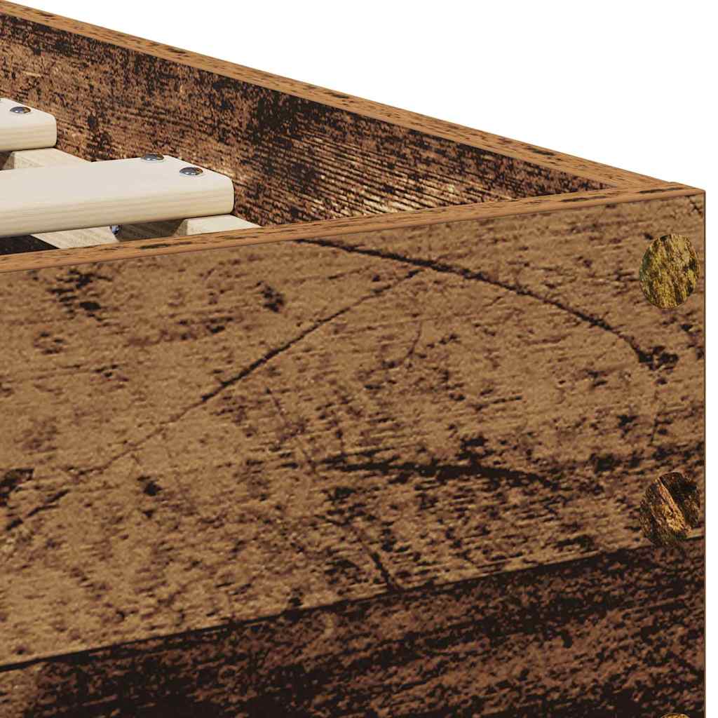 Sengestamme med hodegjerde Gamle tre 75 x 190 cm Konstruert tre