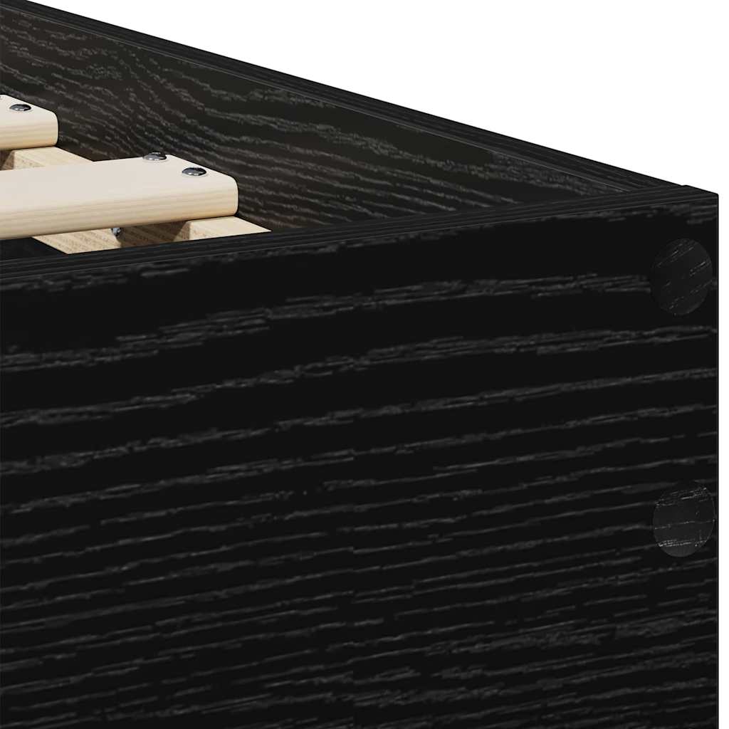 Sengestamme med hodegjerde Svart Eik 75 x 190 cm Konstruert tre