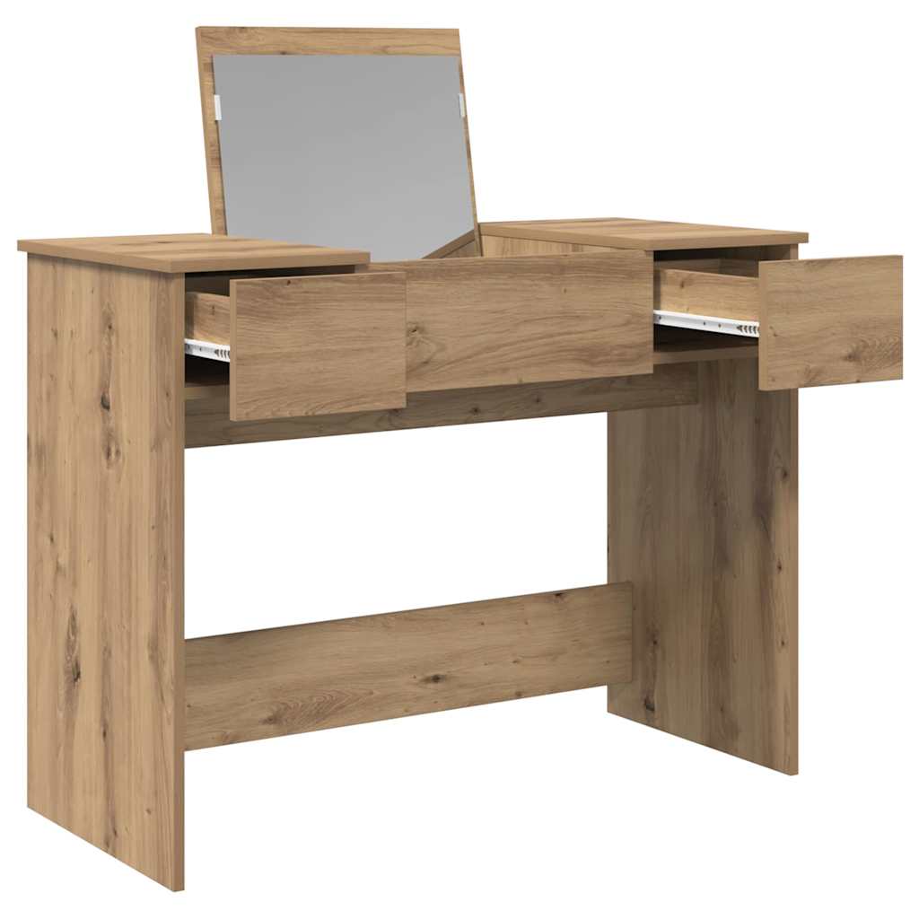 Kosmetikkbord med skuff med speil Artisan Eik 100 x 45 x 76 cm