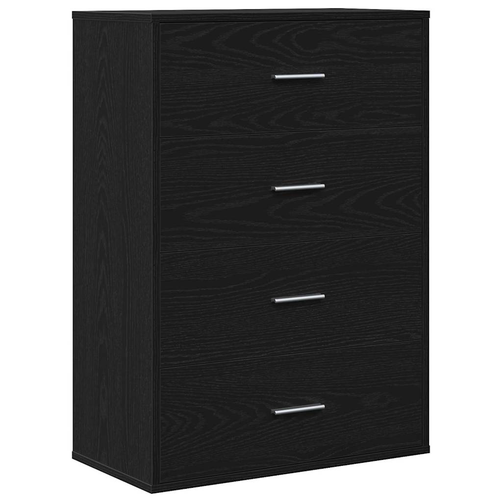 Serviesskap med skuff Svart Eik 60 x 31 x 84 cm Konstruert tre