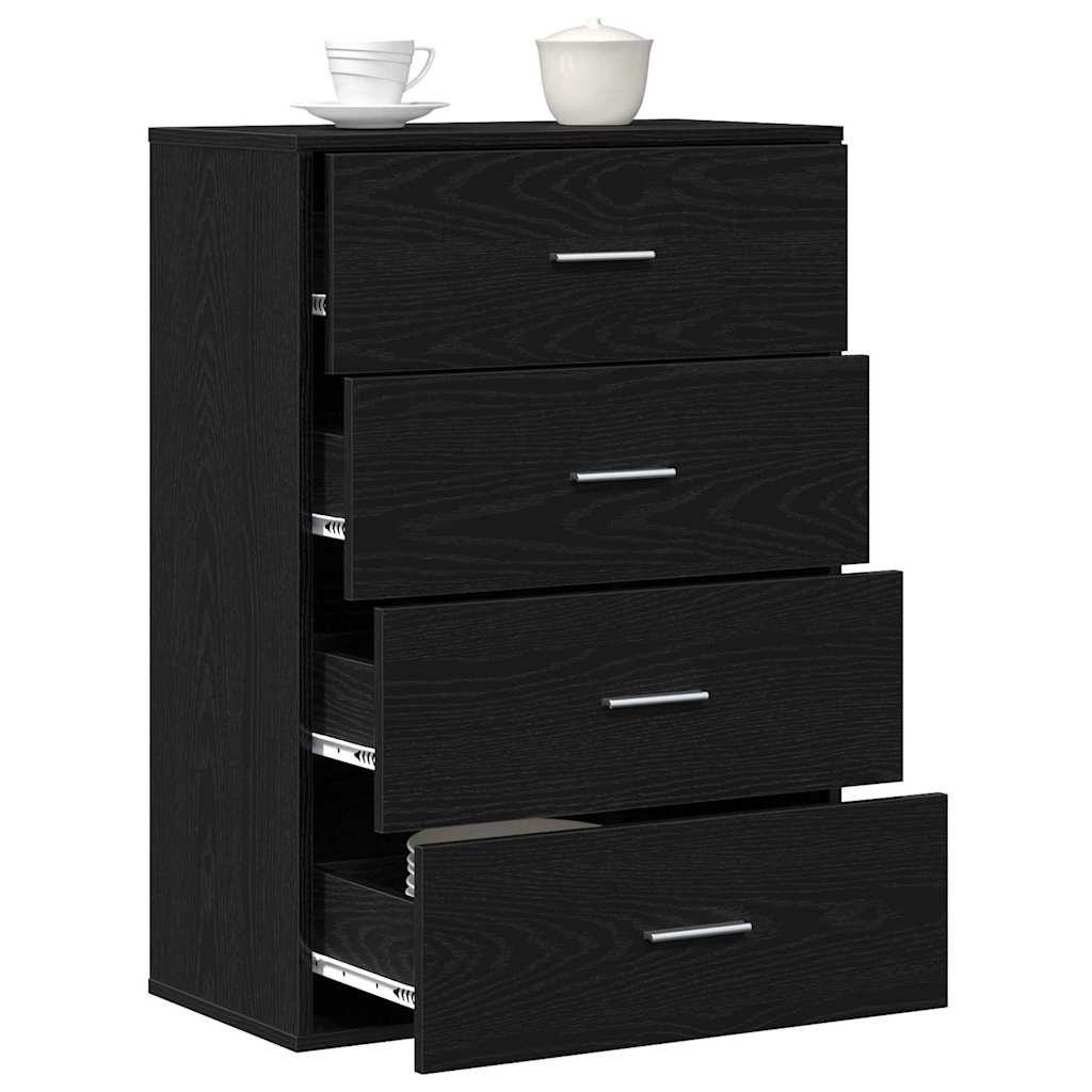 Serviesskap med skuff Svart Eik 60 x 31 x 84 cm Konstruert tre