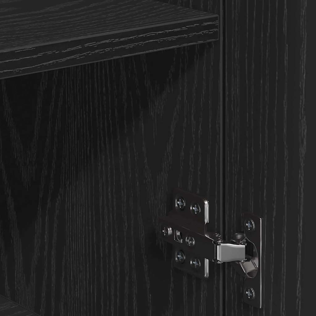 Serviesskap med skuff Svart Eik 78 x 38 x 80 cm Konstruert tre