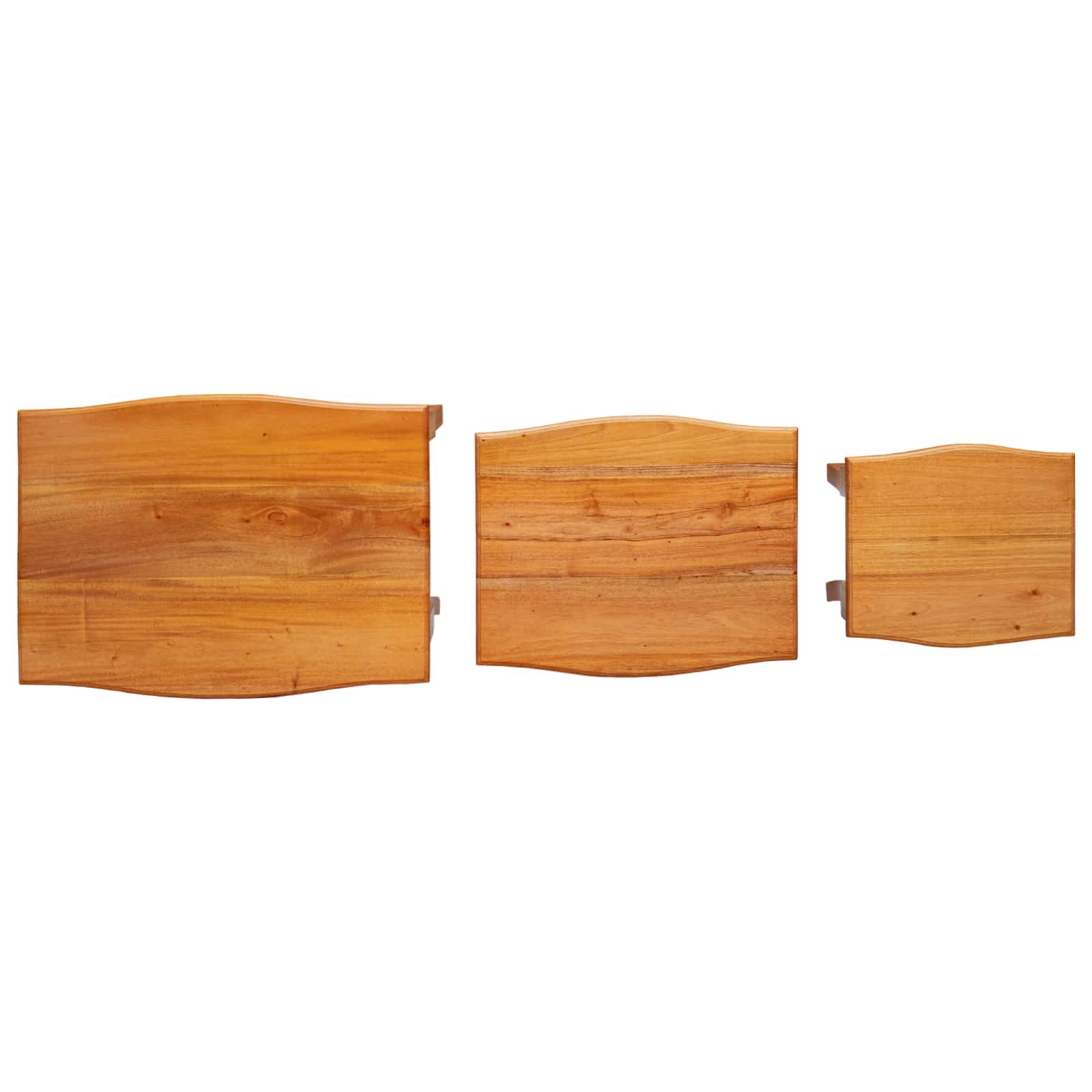 Reirbord 3 pcs Naturlig Massiv Mahogni Tre vidaXL