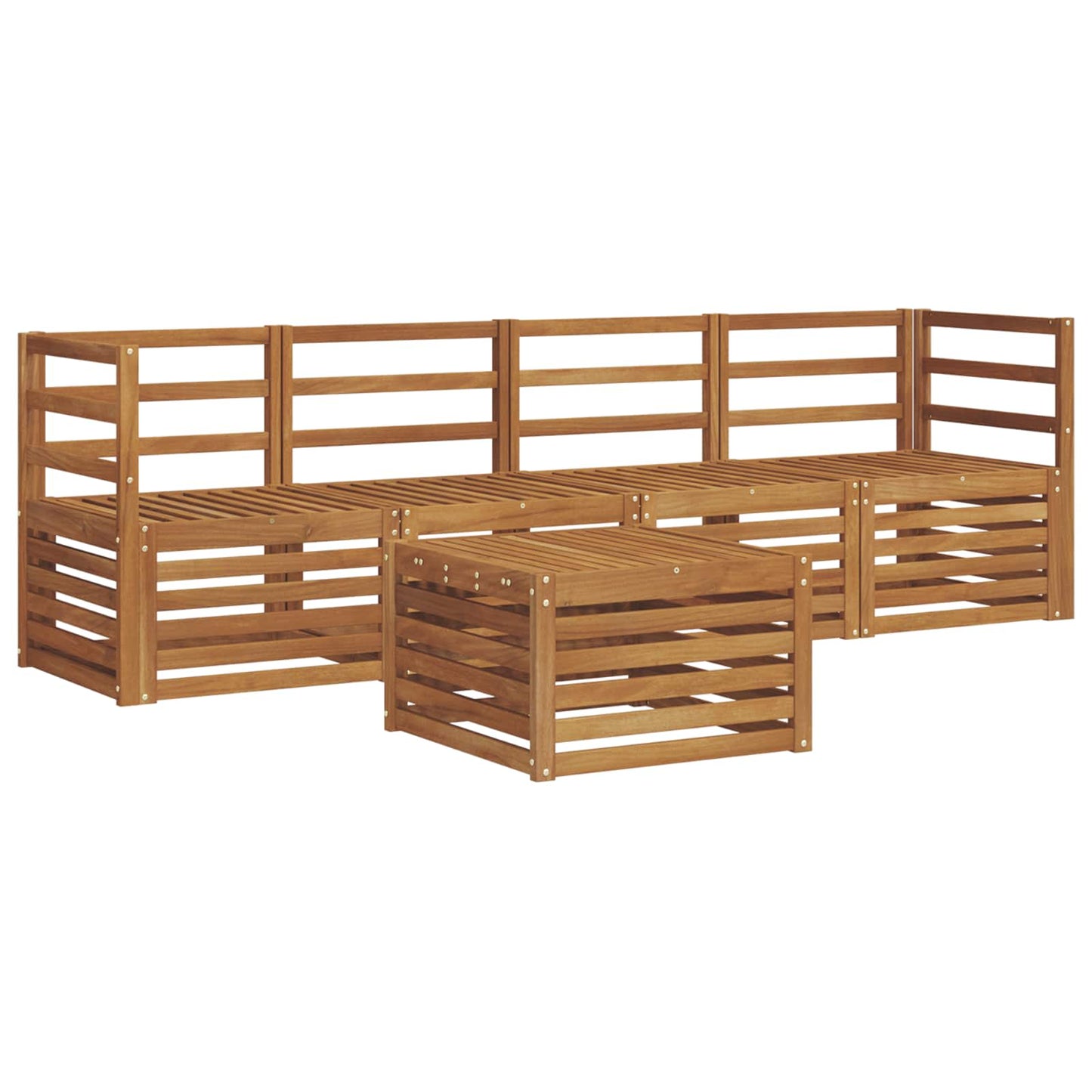 Sofasett 5 pcs Naturlig Solid akasietre