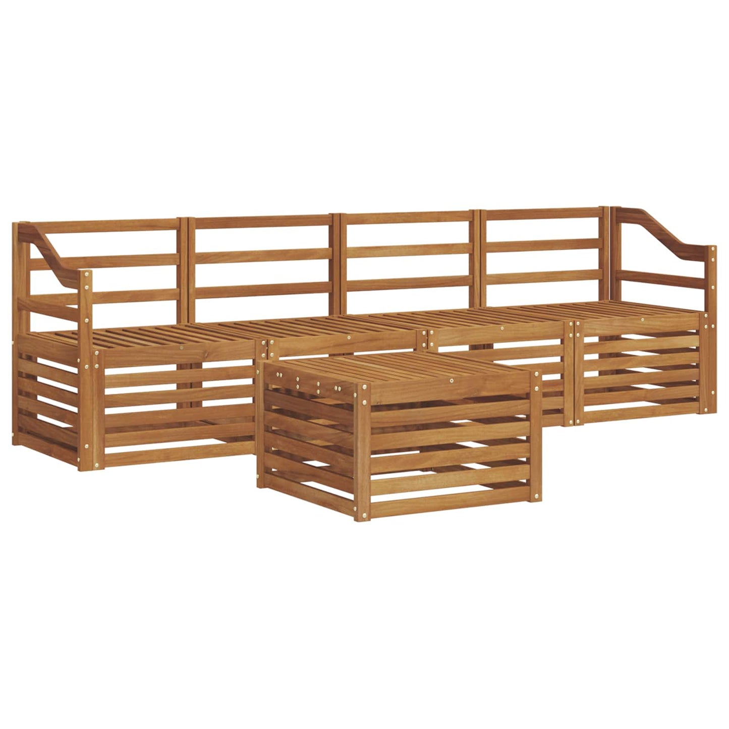 Sofasett 5 pcs Naturlig Solid akasietre