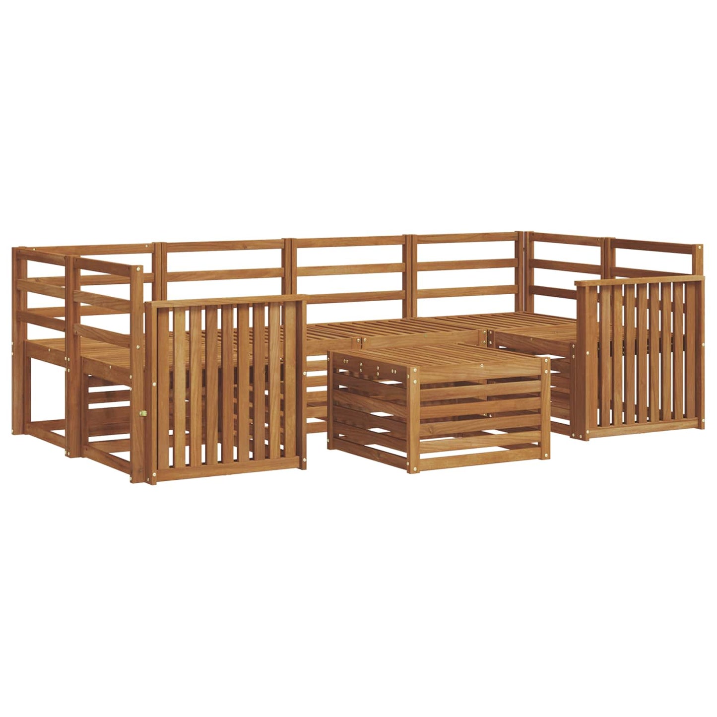 Utendørs sofa-sett 7 pcs Naturlig Solid akasietre