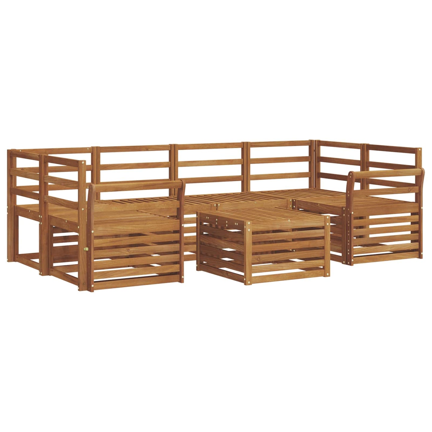 Utendørs sofa-sett 7 pcs Naturlig Solid akasietre