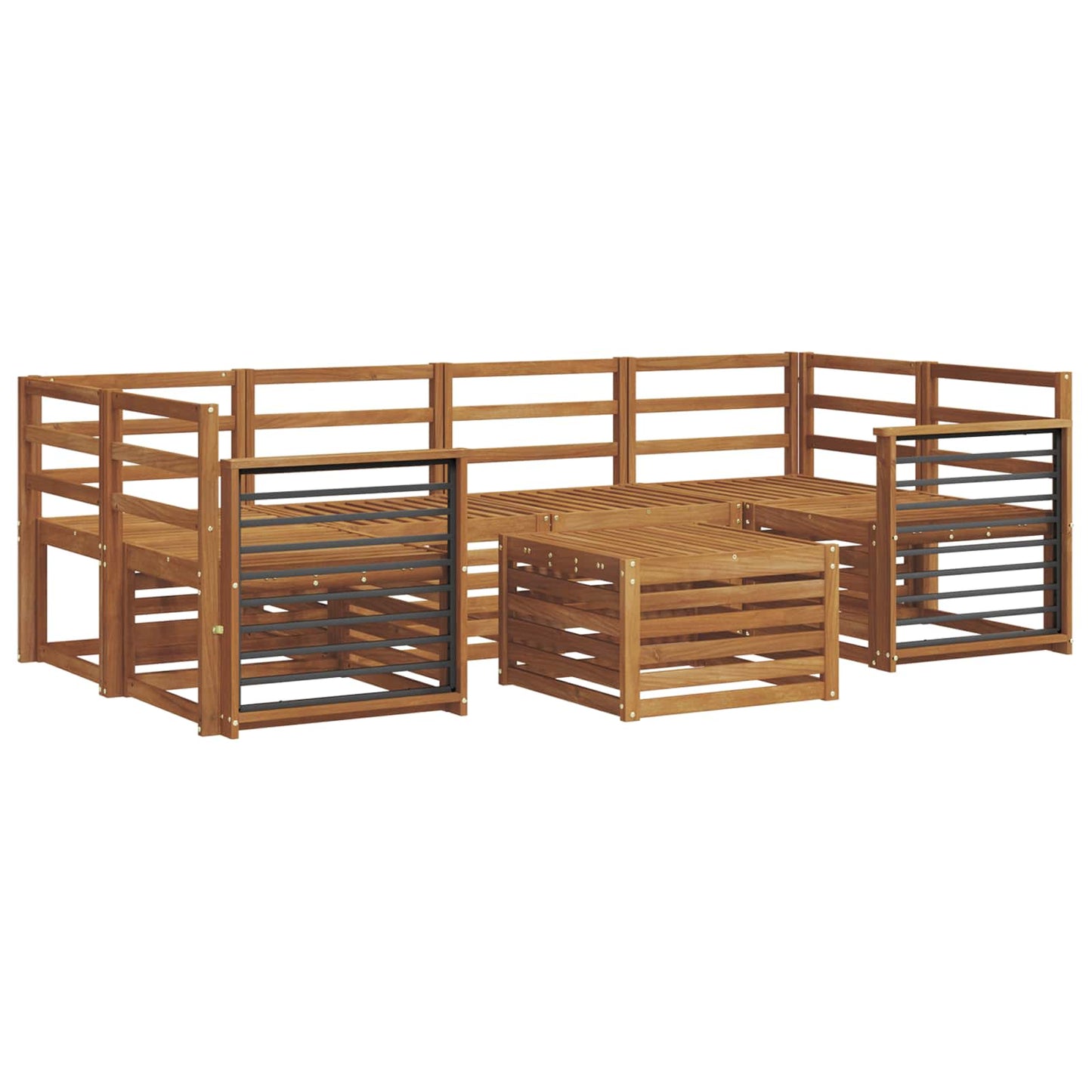 Sofasett 7 pcs Naturlig Solid akasietre