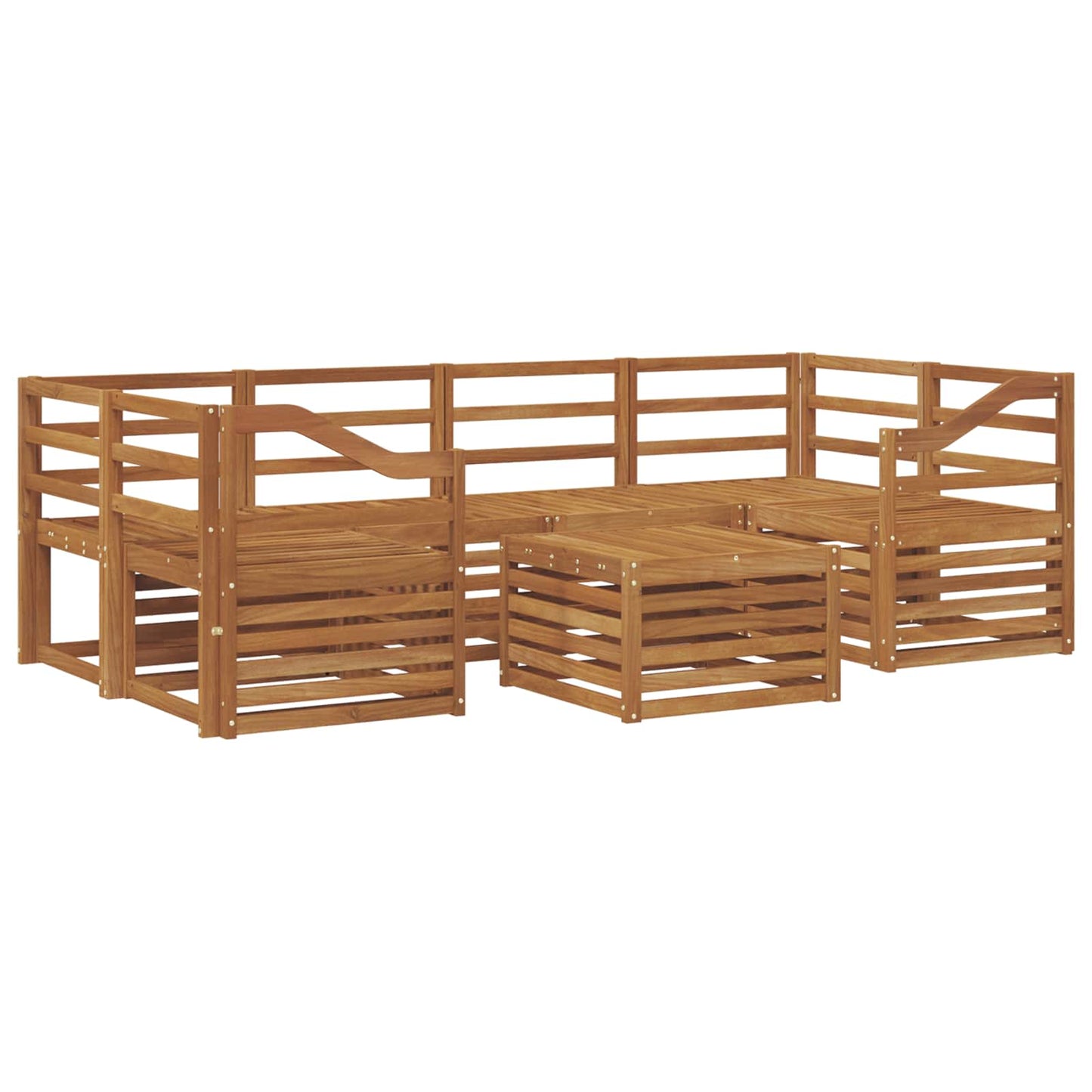Utendørs sofa-sett 7 pcs Naturlig Solid akasietre
