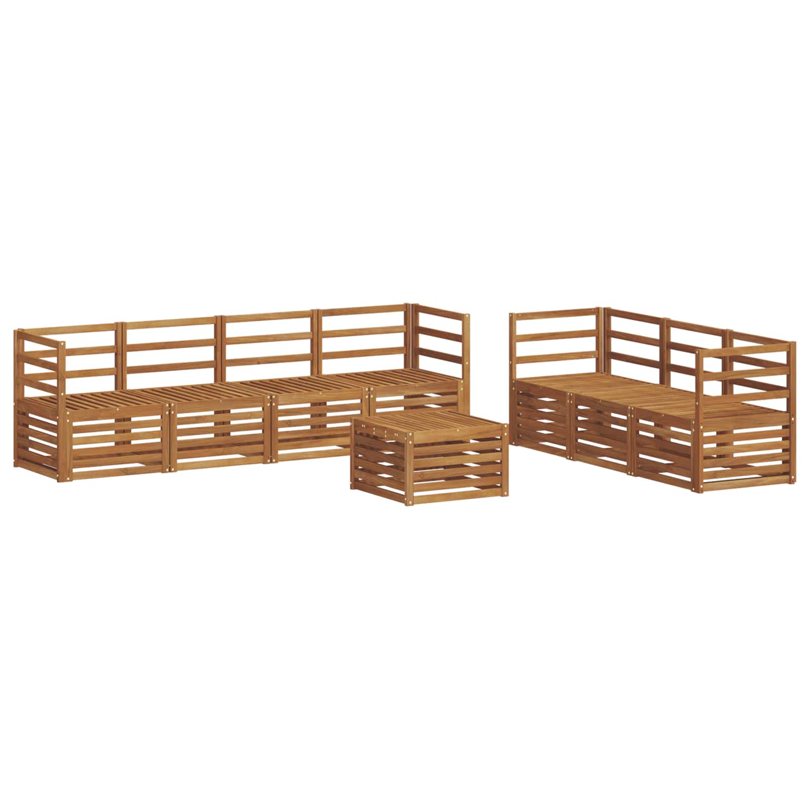 Sofasett 8 pcs Naturlig Solid akasietre vidaXL