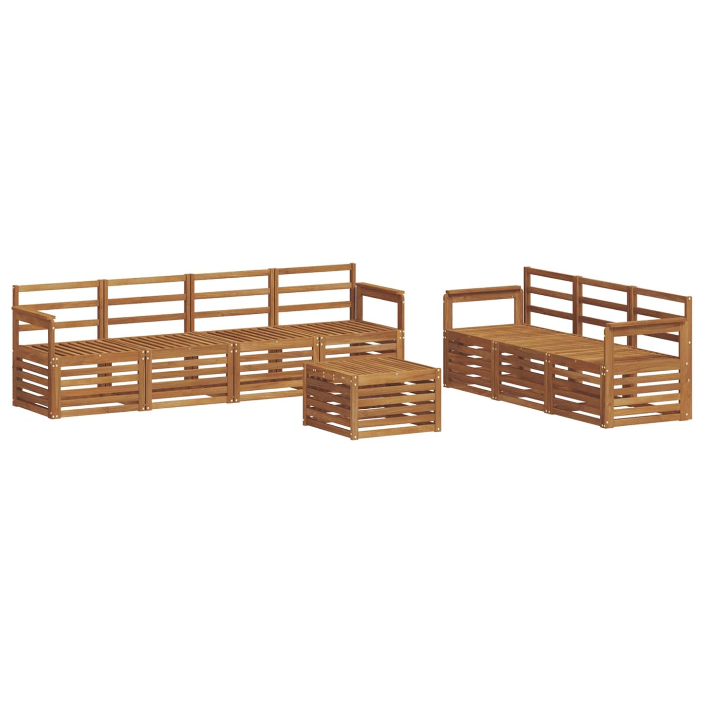 Sofasett 8 pcs Naturlig Solid akasietre vidaXL