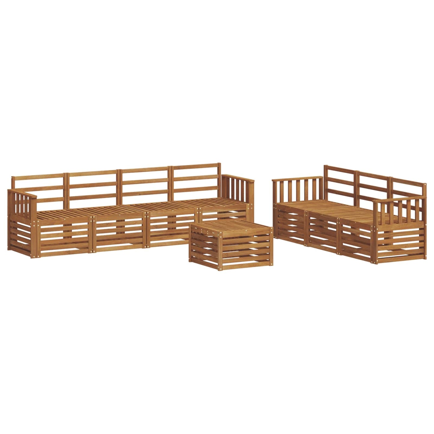 Sofasett 8 pcs Naturlig Solid akasietre vidaXL