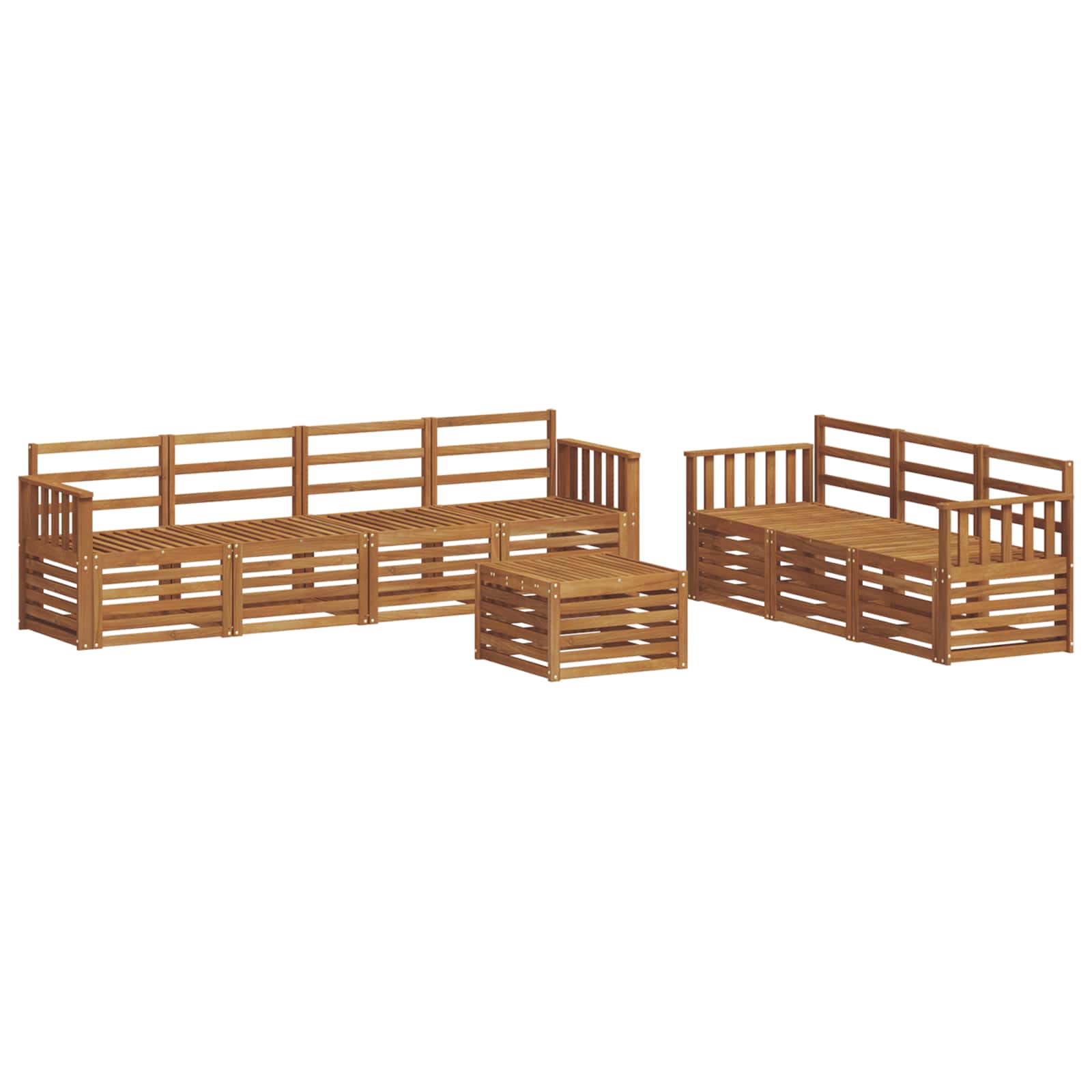 Sofasett 8 pcs Naturlig Solid akasietre vidaXL