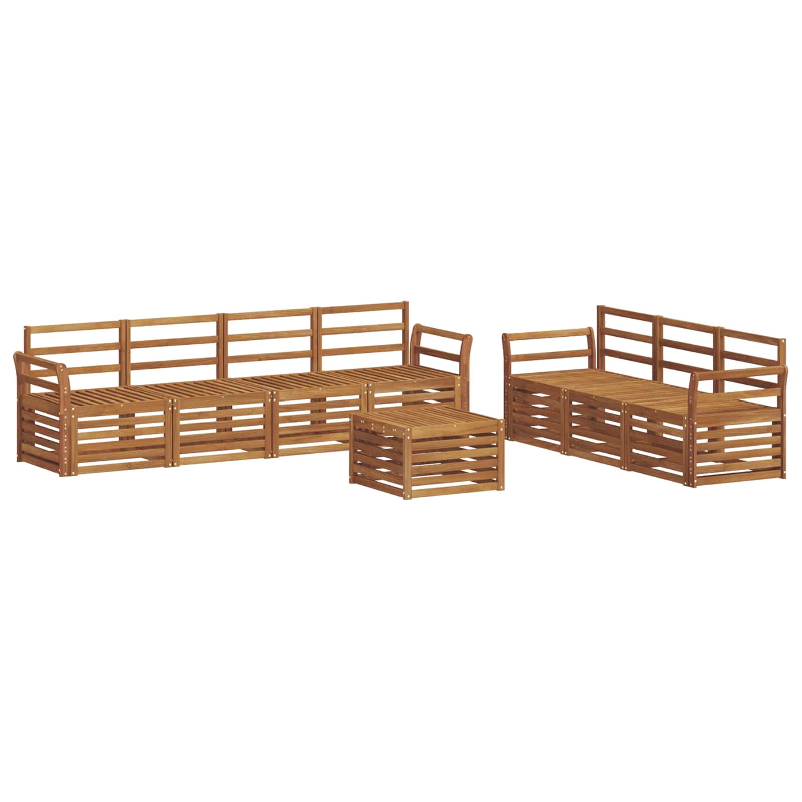 Sofasett 8 pcs Naturlig Solid akasietre vidaXL