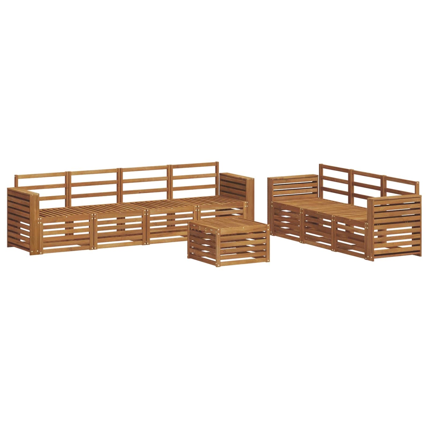 Sofasett 8 pcs Naturlig Solid akasietre vidaXL