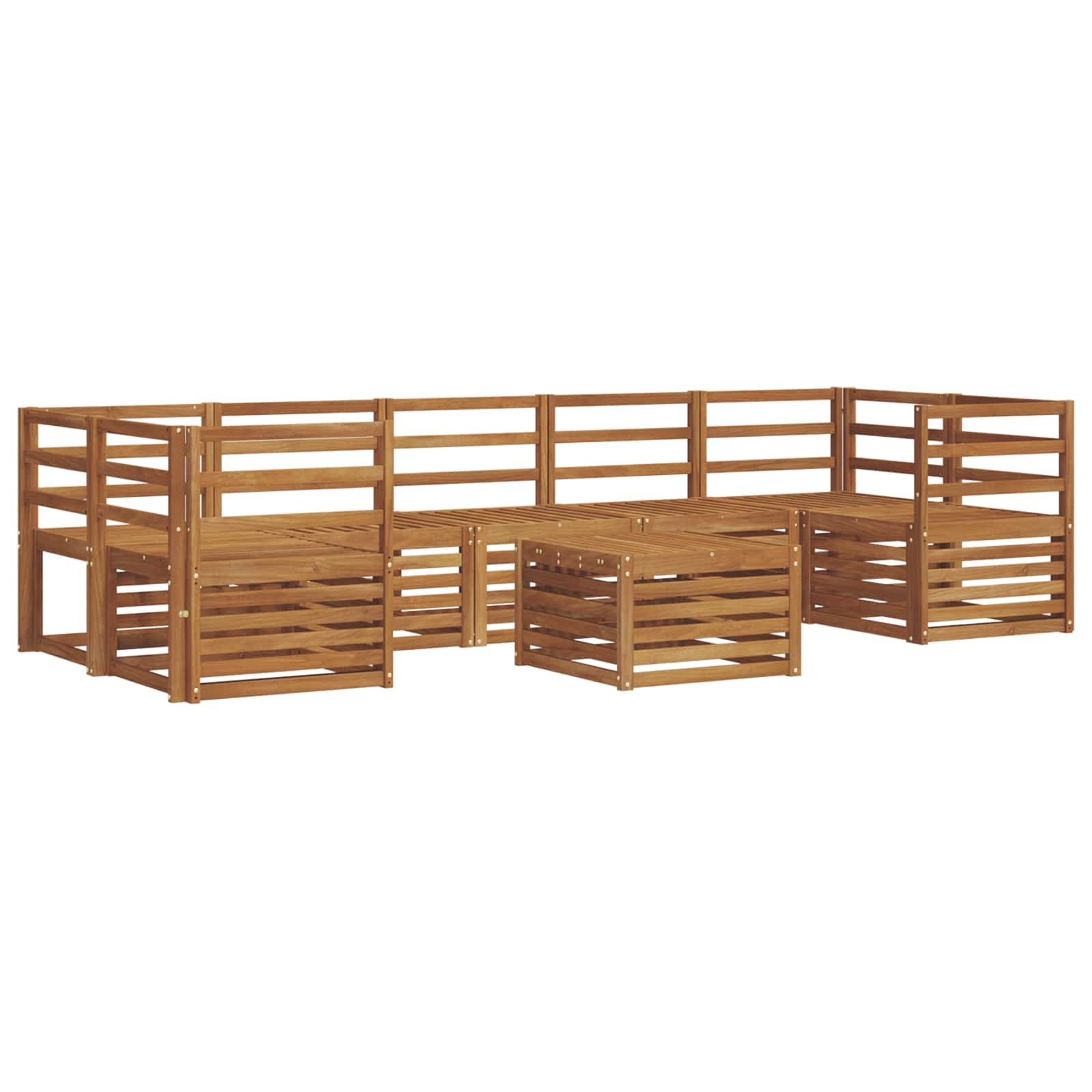 Sofasett 8 pcs Naturlig Solid akasietre vidaXL