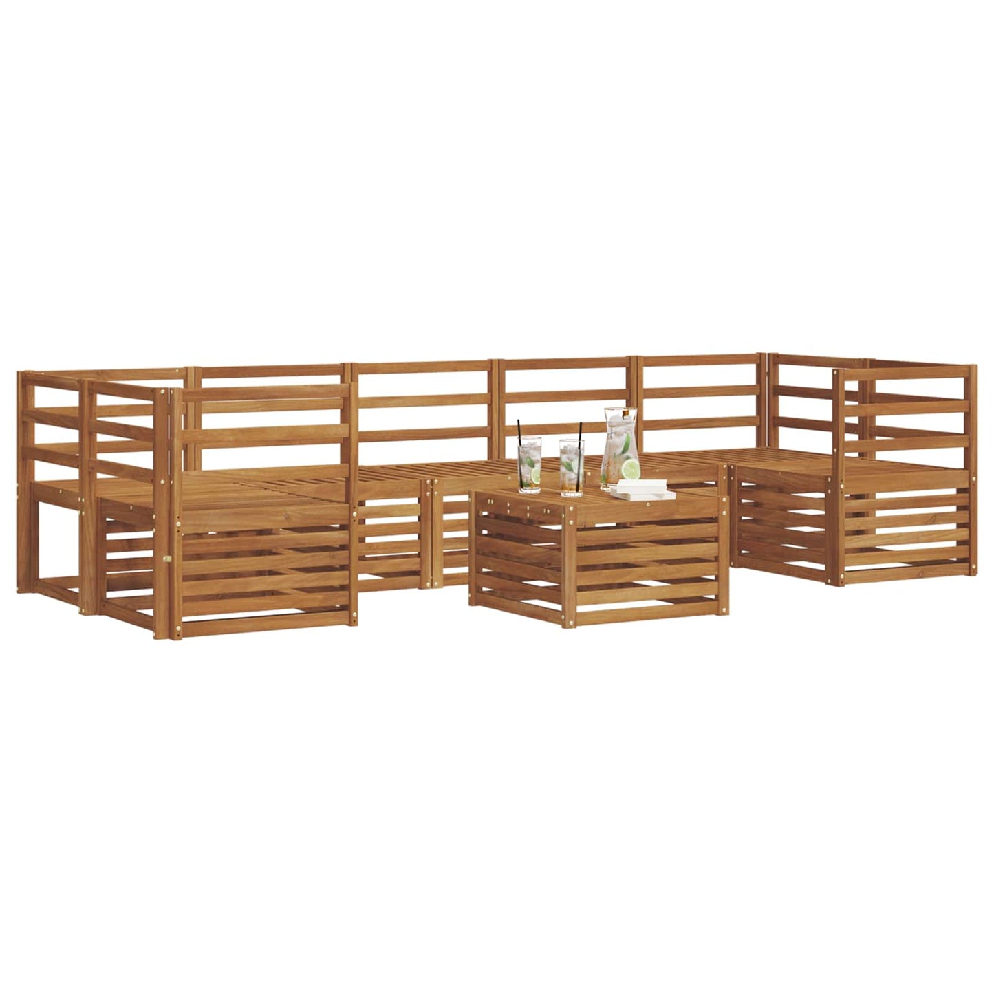 Sofasett 8 pcs Naturlig Solid akasietre vidaXL