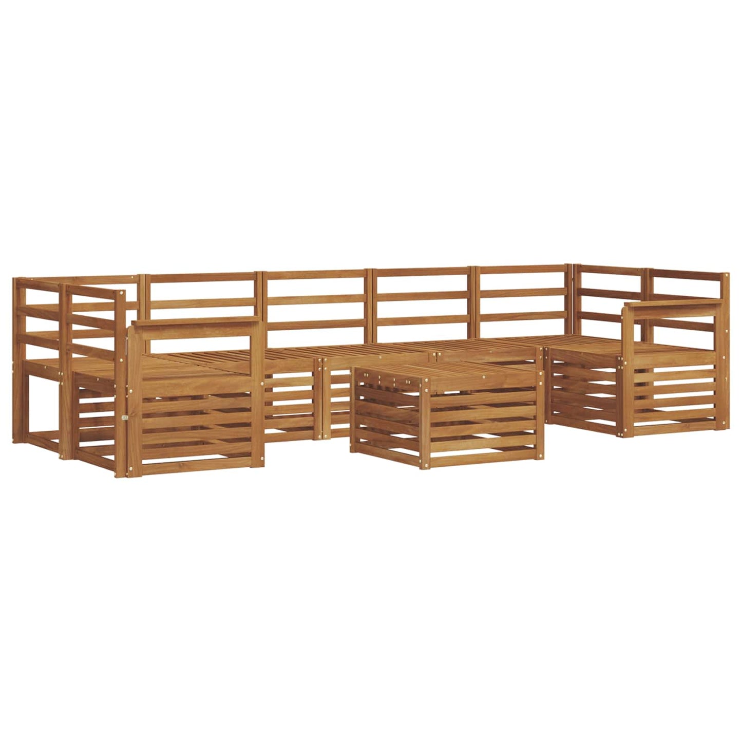Sofasett 8 pcs Naturlig Solid akasietre vidaXL