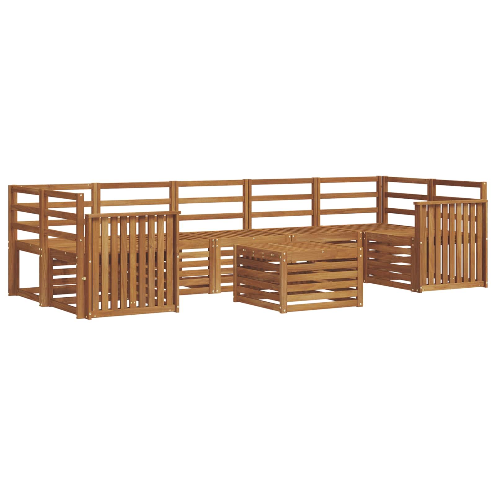 Sofasett 8 pcs Naturlig Solid akasietre vidaXL