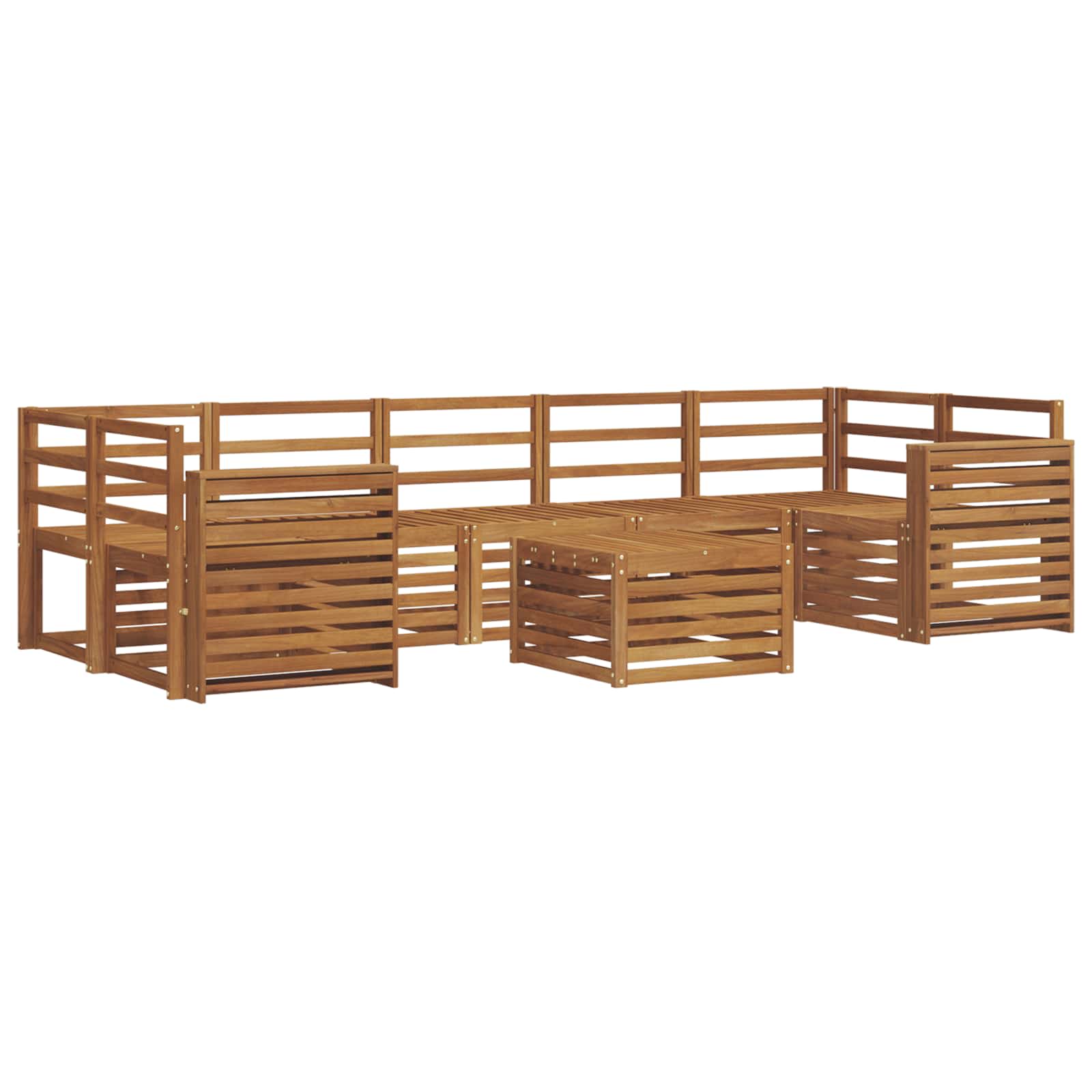Sofasett 8 pcs Naturlig Solid akasietre vidaXL