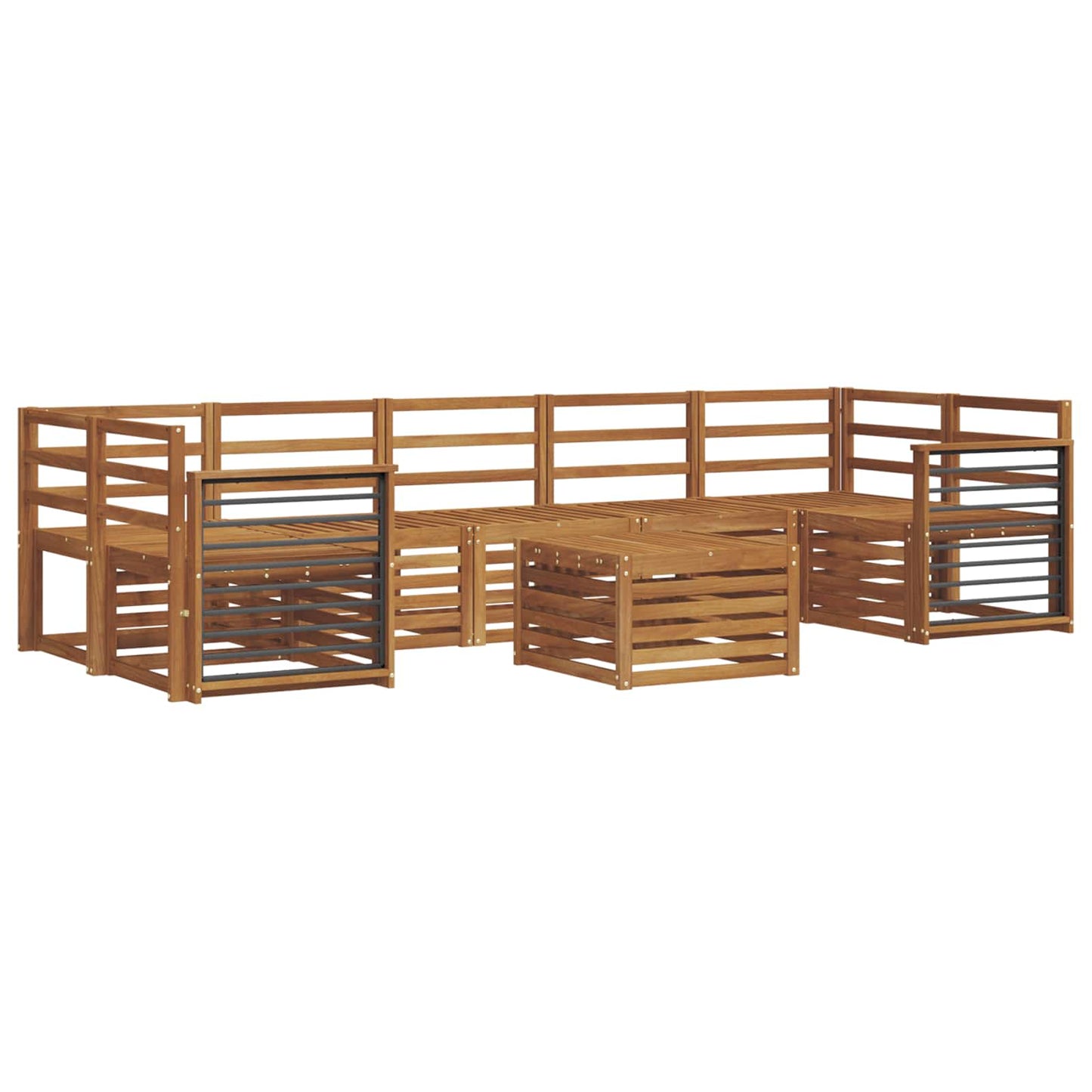 Sofasett Naturlig Solid akasietre vidaXL