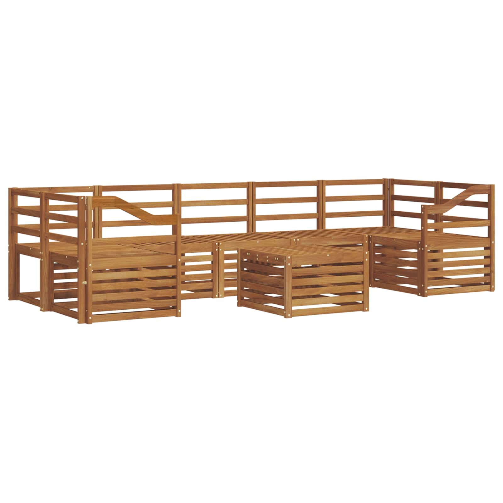Sofasett 8 pcs Naturlig Solid akasietre vidaXL