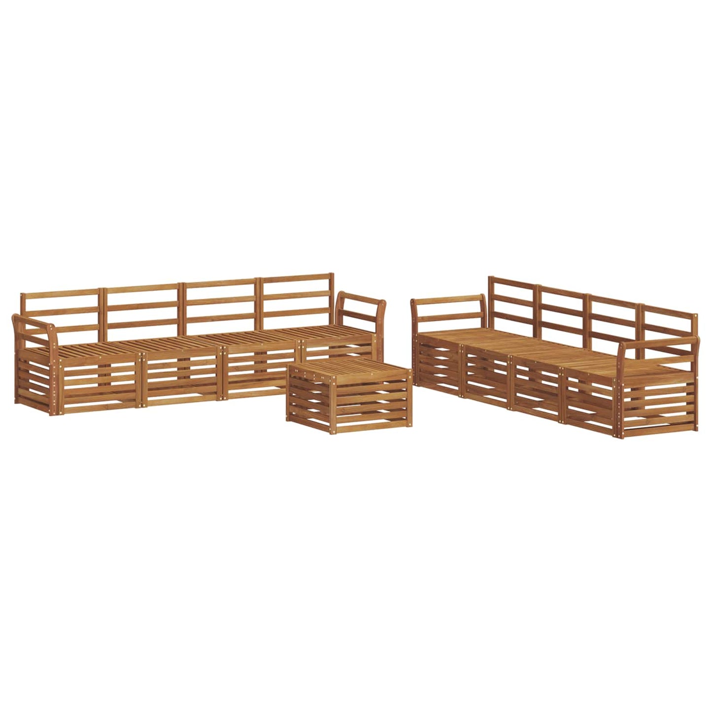 Sofasett 9 pcs Naturlig Solid akasietre vidaXL