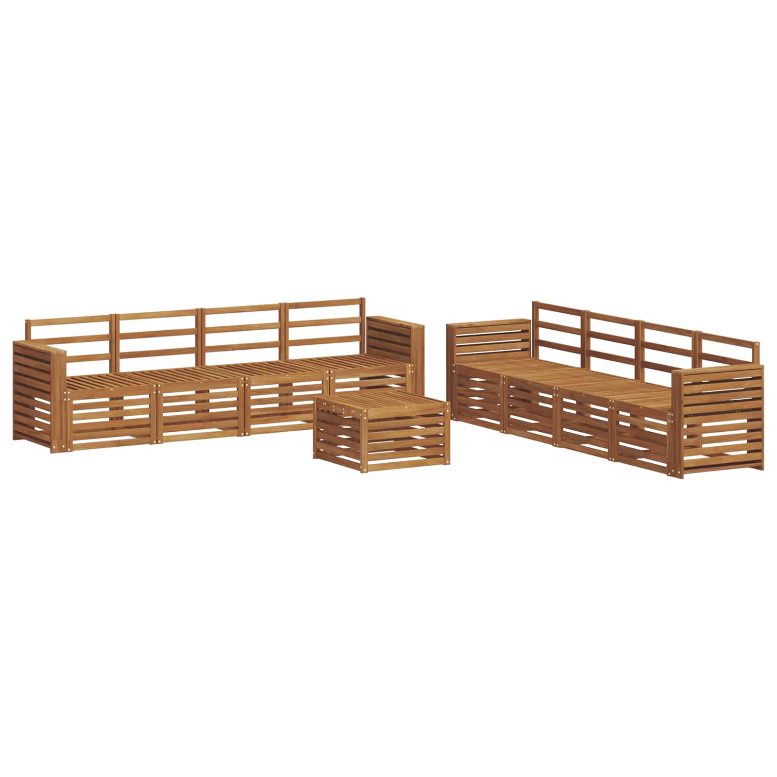 Sofasett 9 pcs Naturlig Solid akasietre vidaXL