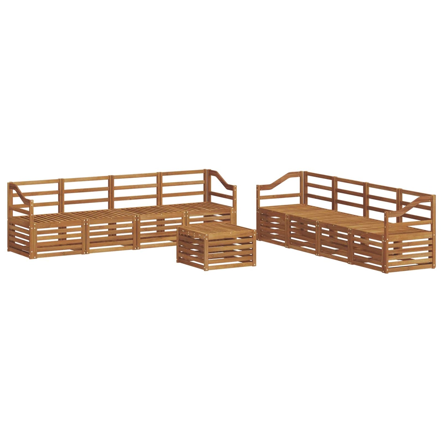 Sofasett 9 pcs Naturlig Solid akasietre vidaXL
