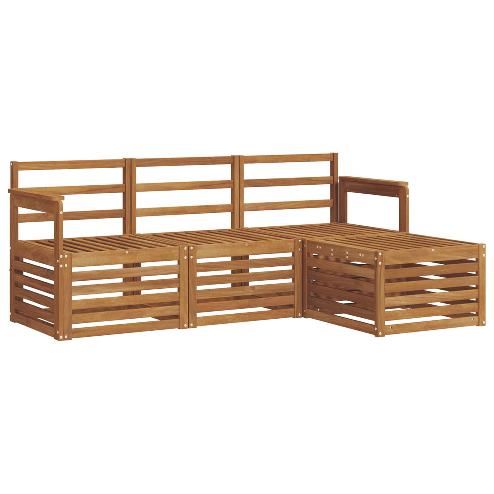 Sofasett 4 pcs Naturlig Solid akasietre vidaXL