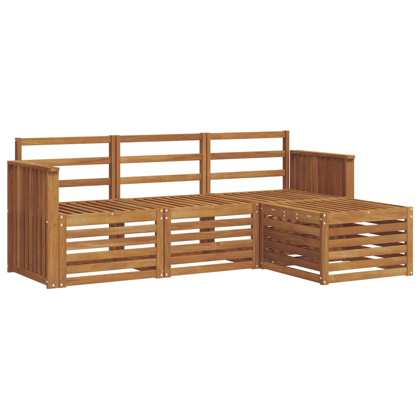 Sofasett 4 pcs Naturlig Solid akasietre vidaXL