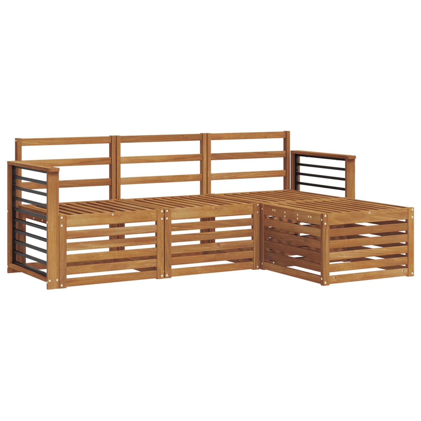 Sofasett 4 pcs Naturlig Solid akasietre vidaXL