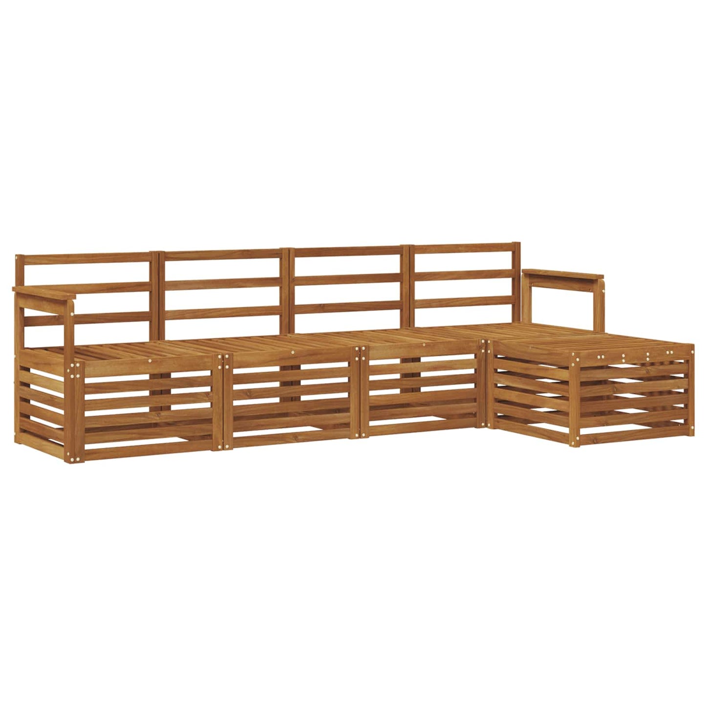Utendørs sofa-sett 5 pcs Naturlig