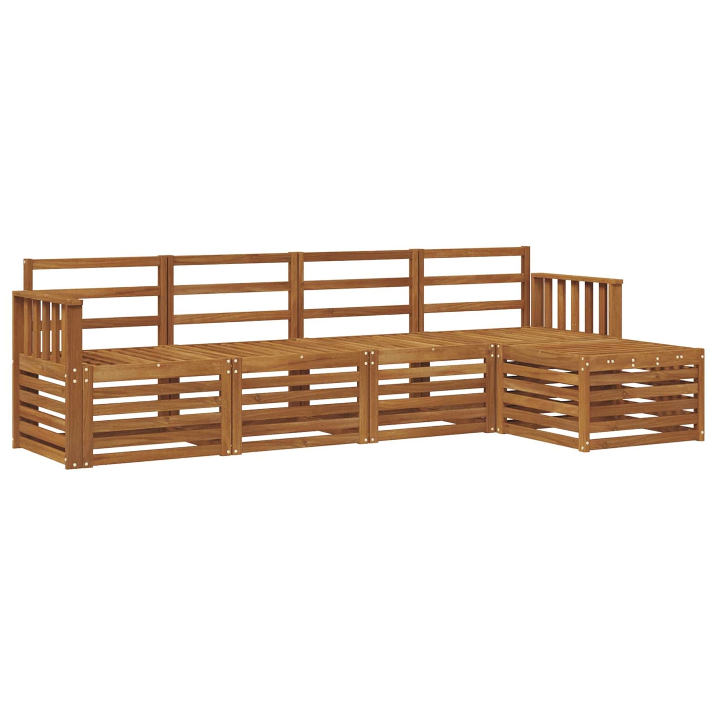 Utendørs sofa-sett 5 pcs Naturlig