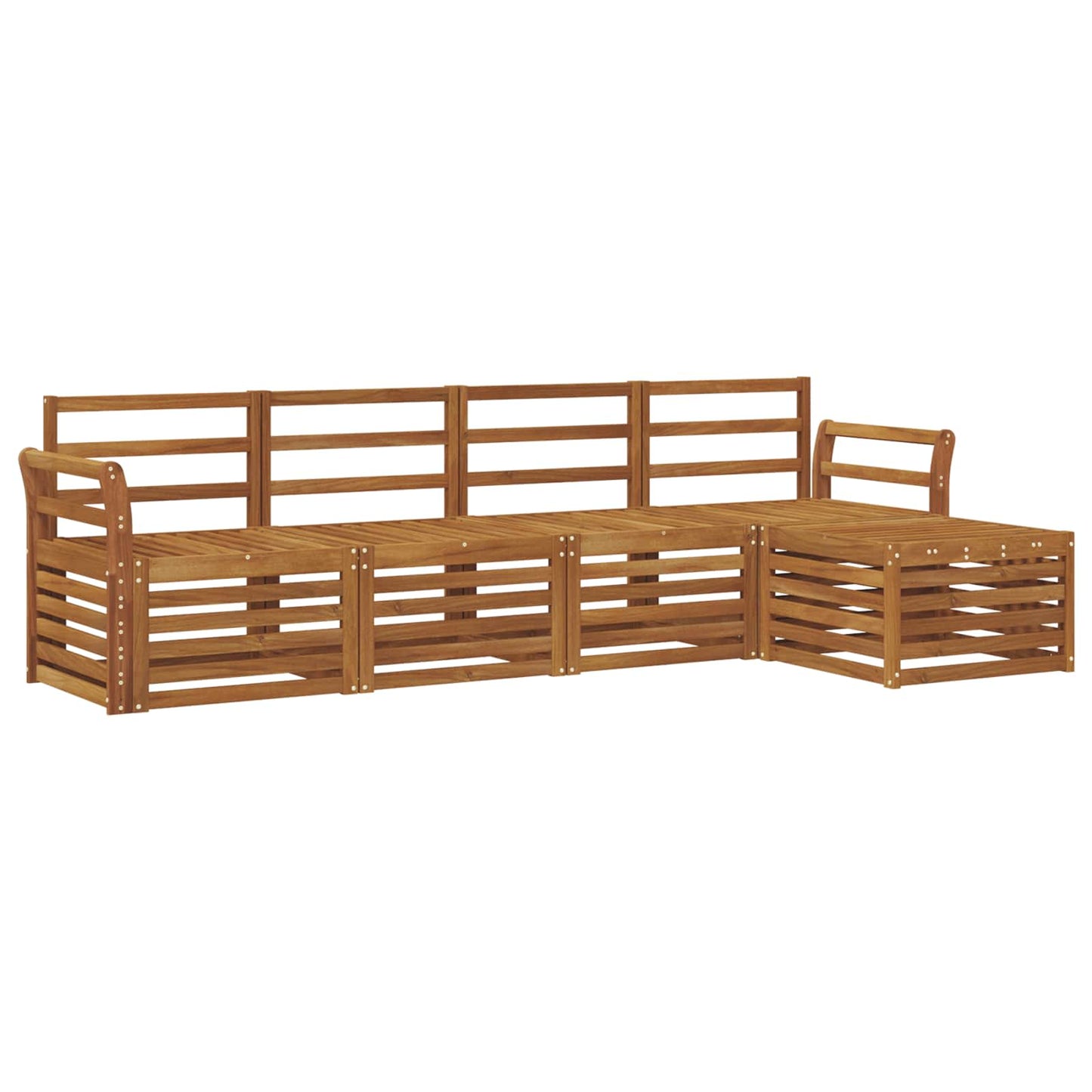 Utendørs sofa-sett 5 pcs Naturlig
