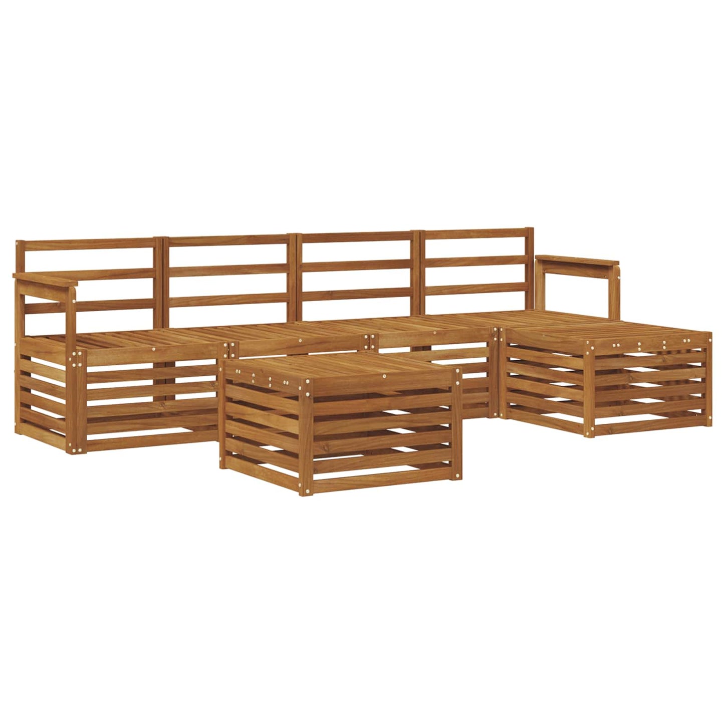 Sofasett 6 pcs Naturlig Solid akasietre vidaXL