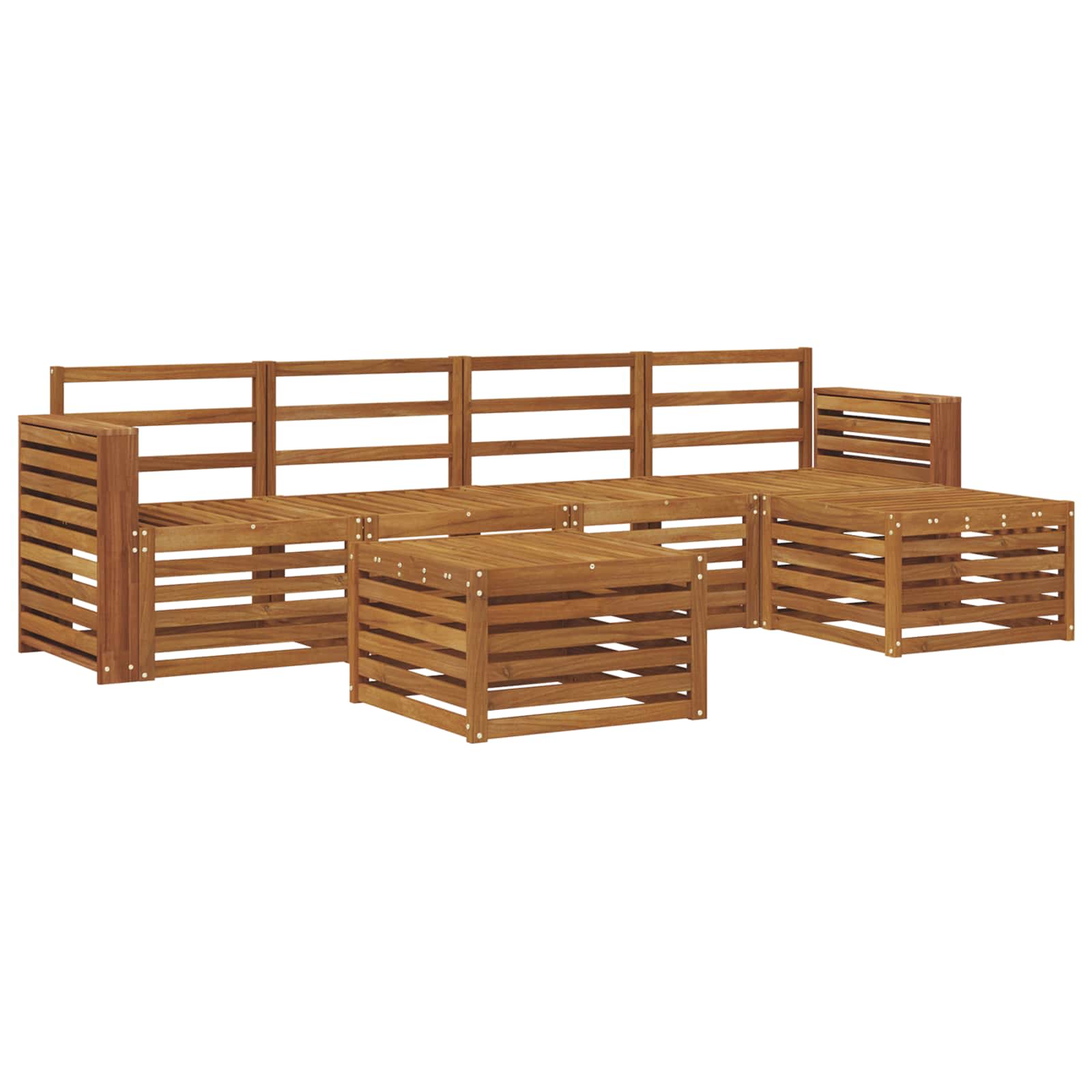 Sofasett 6 pcs Naturlig Solid akasietre vidaXL
