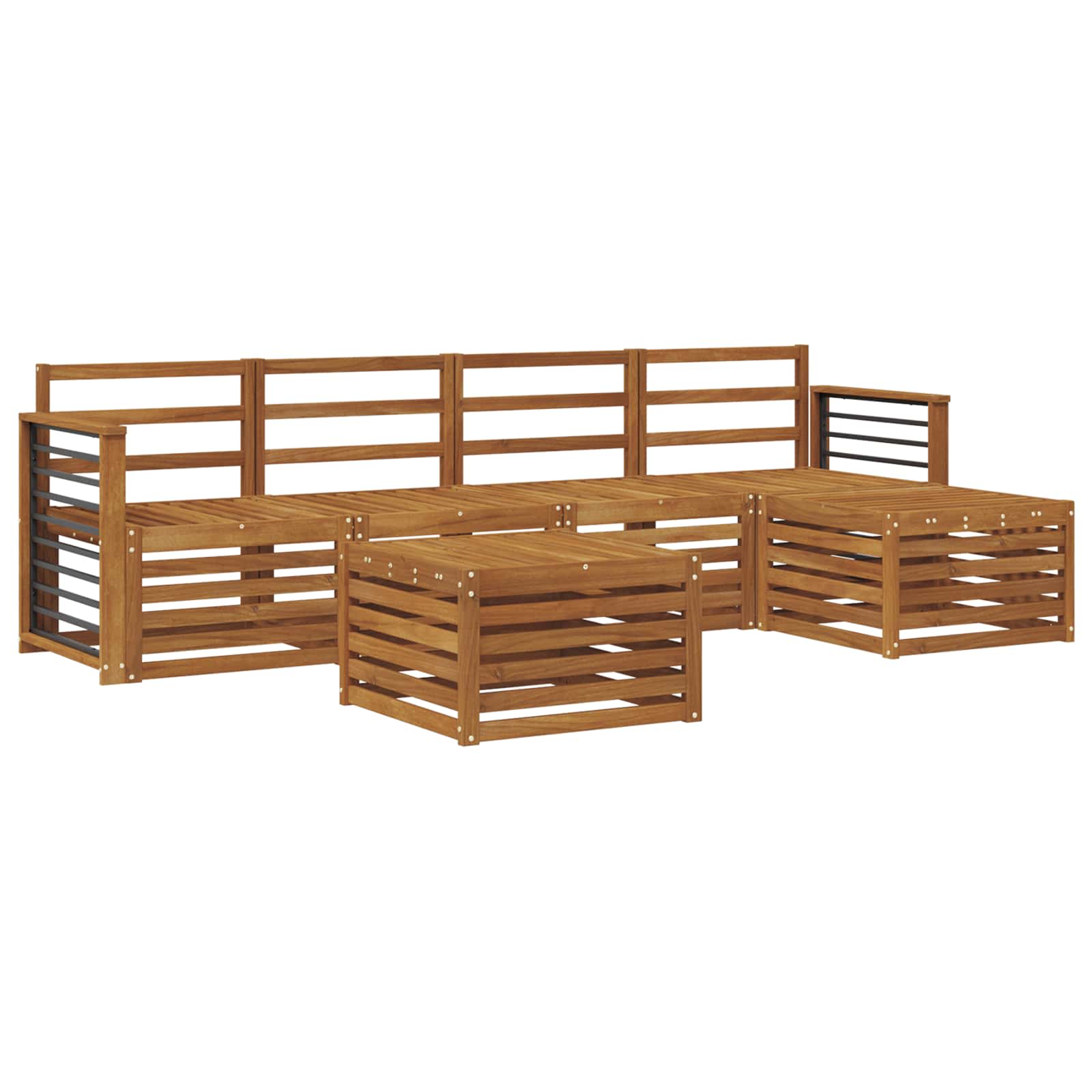 Sofasett 6 pcs Naturlig Solid akasietre vidaXL