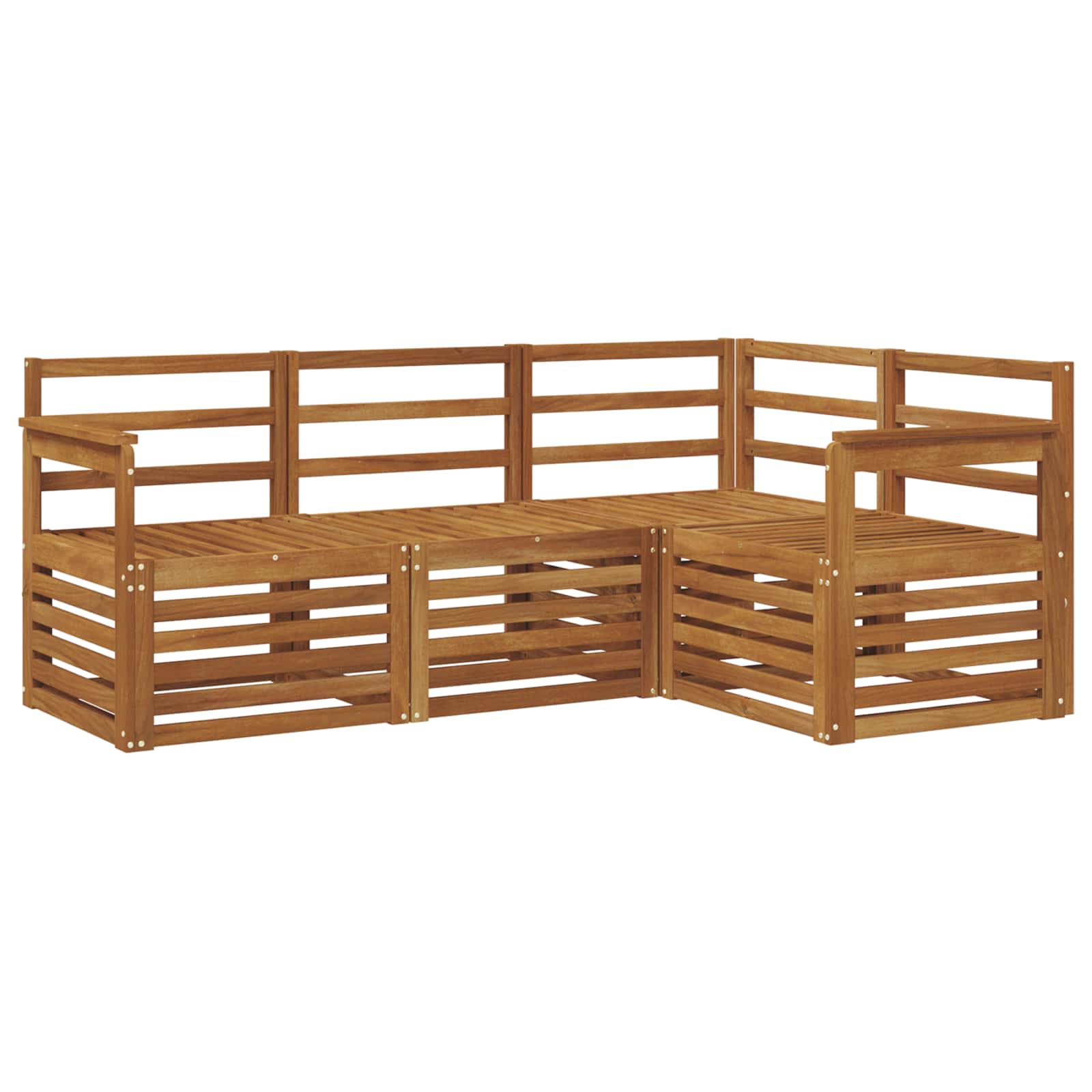 Sofasett 4 pcs Naturlig Solid akasietre vidaXL