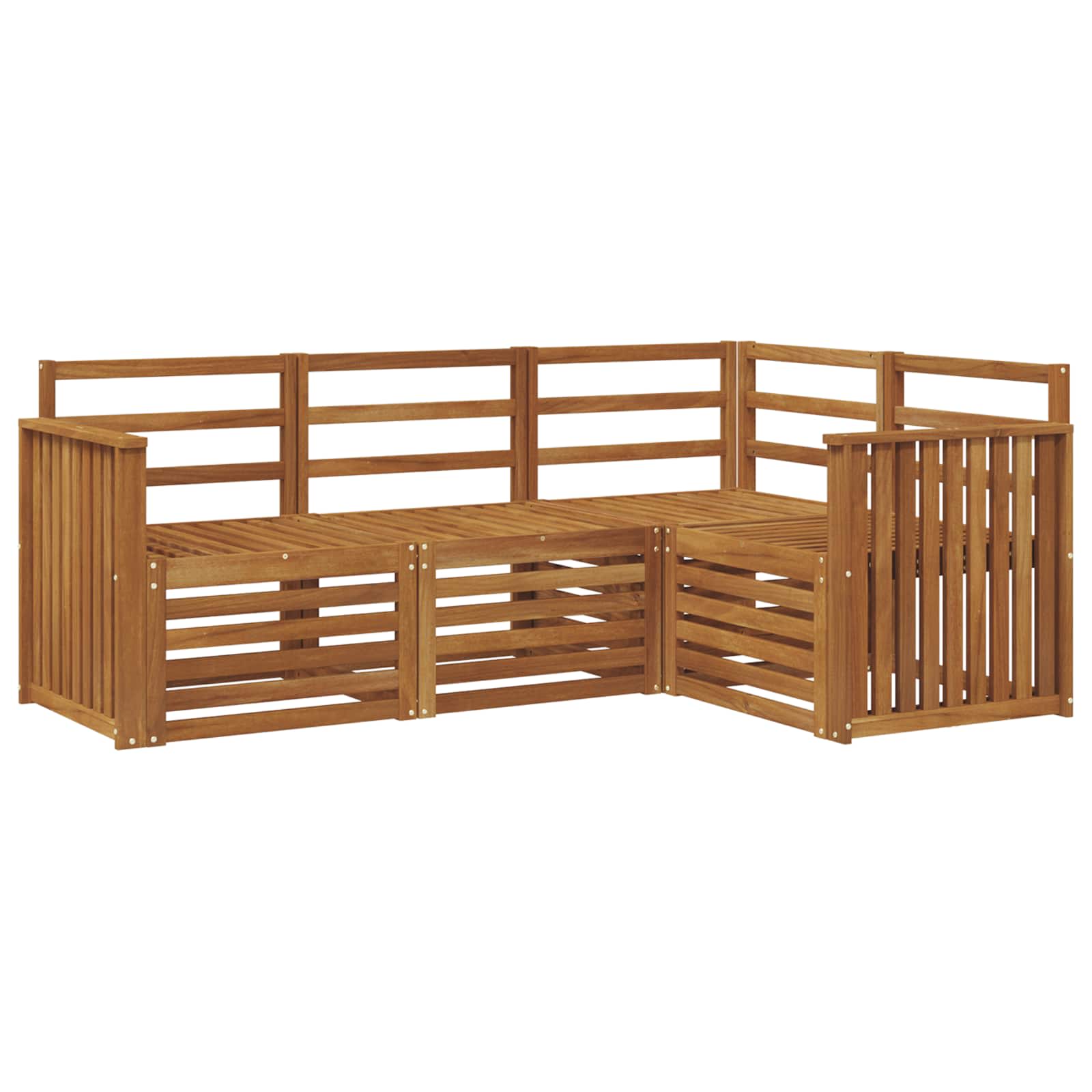 Sofasett 4 pcs Naturlig Solid akasietre vidaXL