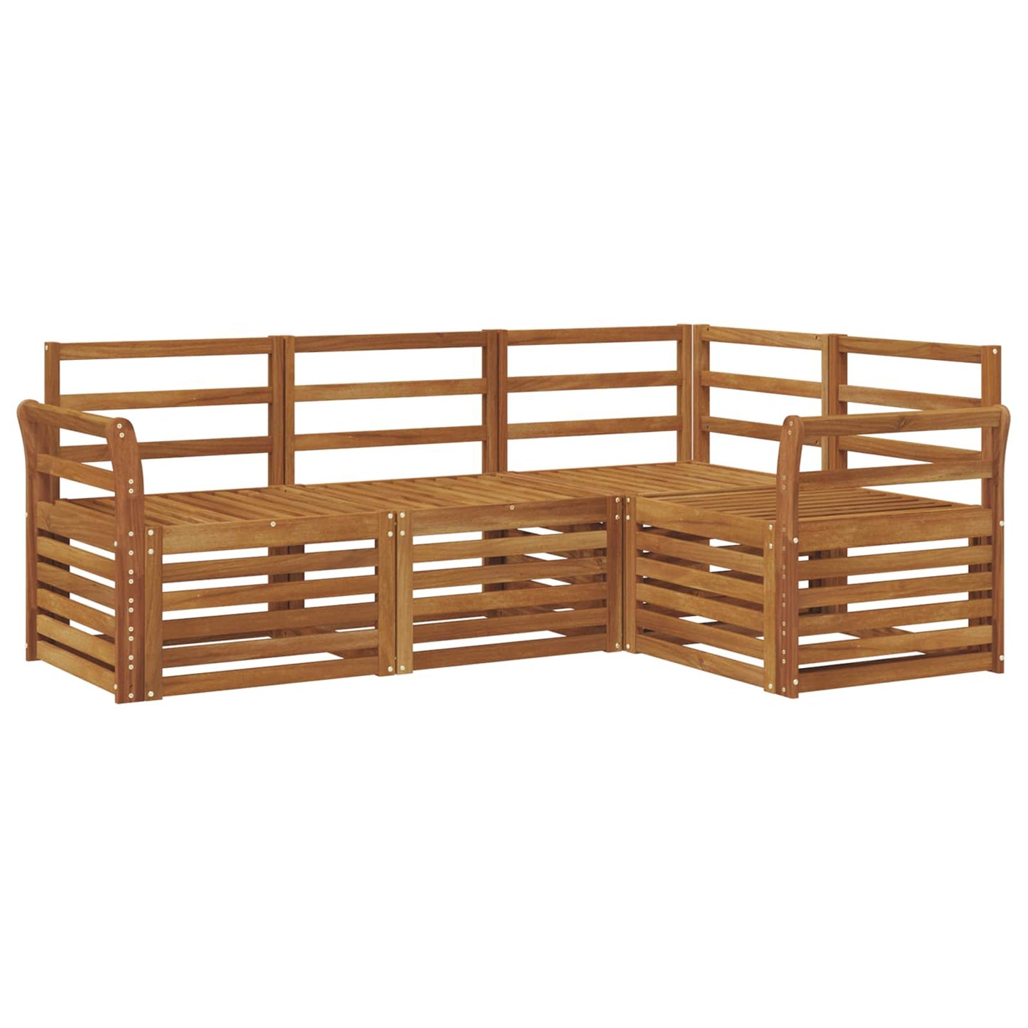 Sofasett 4 pcs Naturlig Solid akasietre vidaXL