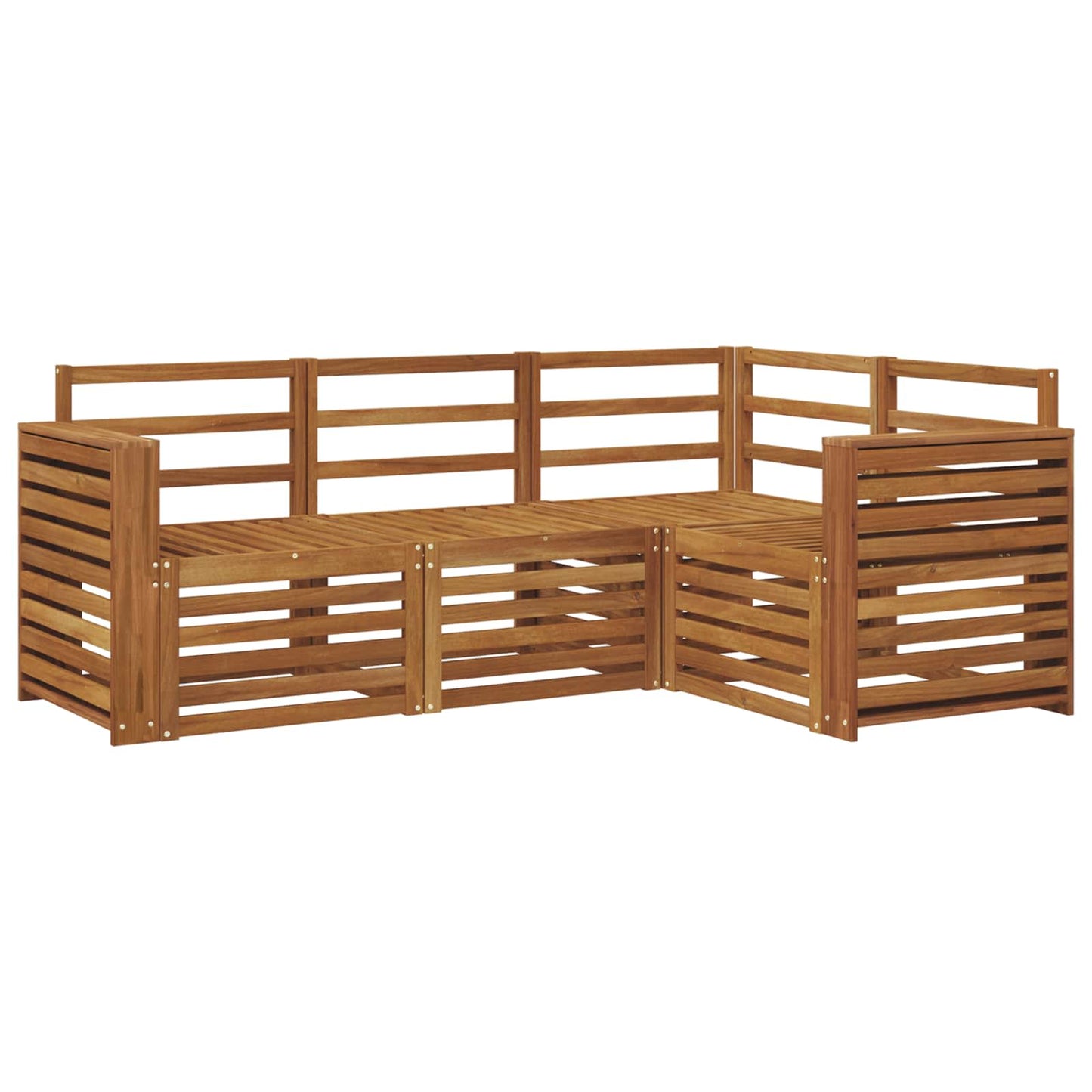 Sofasett 4 pcs Naturlig Solid akasietre vidaXL